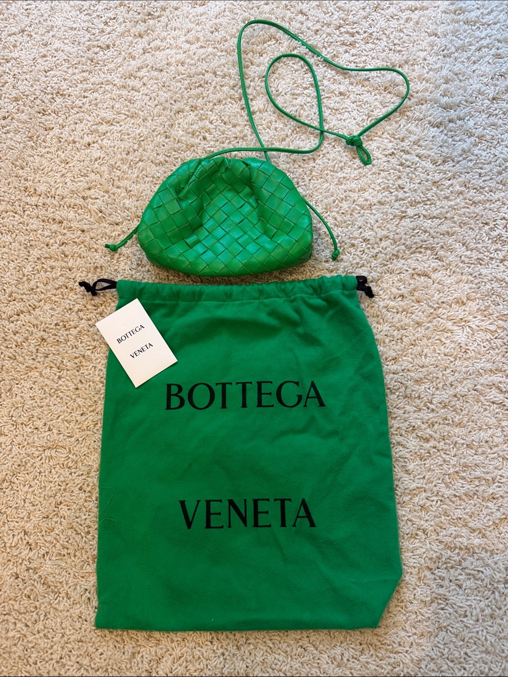 Bottega Veneta Bright Green Intrecciato Mini Pouch with Strap